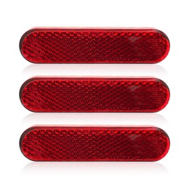 Thoquene 3 pieces 100 x 13 x 7 mm motorcycle reflector rear, red, rectangular rear reflector