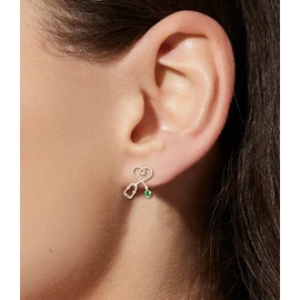 AOBOCO Nurse Stud Earrings Women Sterling Silver with Crystal Stethoscope Jewelry Gift for Birthday Doctor Her Sister Mom Girlfriend Anniversary Valentine’s Day