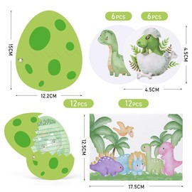 12 Dinosaur Invitation Cards Children's Birthday Party with 12 Envelopes and Stickers, Dinosaur Invitation, Dinosaur Party Invitations for Children, Birthday Party Invitation, Girls Boys Theme Party