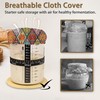 5-Pack Cloth Covers for Sourdough Starter Jars, Vintage Boho Mandala