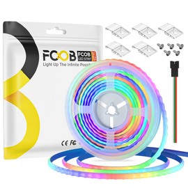FCOB WS2812B Addressable LED Strip 16.4ft 160LEDs/m High Density 5V RGB Individual Lighting 800 ICS Flexible 5mm COB Uniform Light for Bedroom Car Decor | No Controller/Adapter