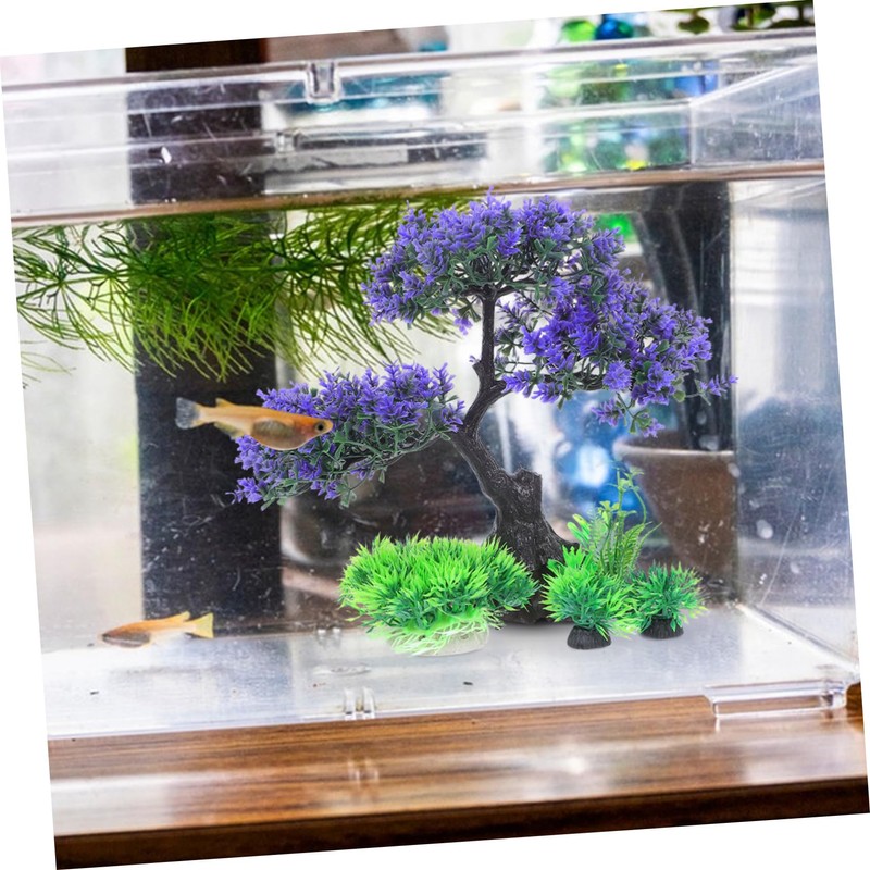 CORHAD 1 Pack Artificial Aquarium Plants Lifelike Freshwater Aquarium Decorations