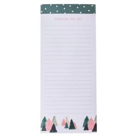 Graphique Trees Holiday Magnetic Notepad, 100 Tear-Away Sheets for Grocery, Shopping & To-Do Lists, Christmas Writing Pad for Fridge, Kitchen, Office, Fun Gift