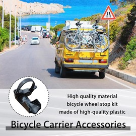 Wheel Stopper, 2 Pieces of Bicycle Carrier Accessories for Wide Tires Up to 2.35 Inches Black Rear Carrier for the Car Bicycle Carrier Spare Parts for Mountain Bikes and Racing Bikes Roof Bike Rack
