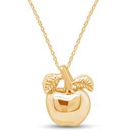 Apple Pendant Necklace in 14k Yellow Gold Over Sterling Silver