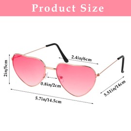 WLLHYF Pack of 2 Polarized Heart Sunglasses for Women Cute Retro Heart Shaped Hippie Sun Glasses Metal Frame UV Protection Lens Costume Glasses for Parties Dress Accessories Children Girl