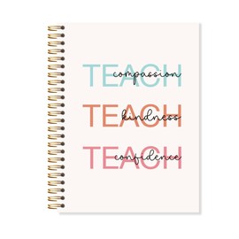 OSLYSOF Teacher Spiral Notebook, End of Year Teacher Gifts Journal, Teachers Appreciation Gifts Notebooks for Note Taking, Teach Compassion Kindness Journal 5.5x8.3 Inch with 164 Pages