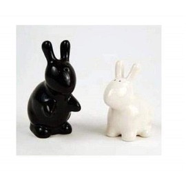 Bunny Rabbit Salt & Pepper Shaker Set, Black and White By 180 Degrees