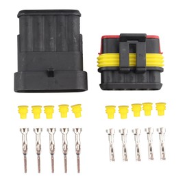 Fushengda 100 5 Pin Way Waterproof Connection IP67 Supersealed PA66 Nylon Housing Series Terminal Socket AC/DC Plug for Motorcycle Scooter Car Truck Quad Bike Caravan Marine Jet Ski Boats