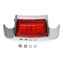 TCT-MOTORPARTS Red Chrome Rear Fender Tip Light Fit For Harley FLSTC Heritage Softail Classic