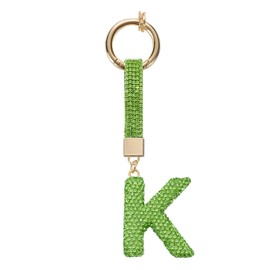 uxcell Alphabet K Letter Bag Charm Rhinestone Initial Alphabet Letters Charm Accessories for Keychain Bracelet Wristband Necklace Jewelry Making Bags, Light Green