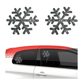 Dickno - 2 calcomanías brillantes para coche, calcomanías de estrellas de diamantes de imitación, calcomanías brillantes para interiores y exteriores para mujeres, decoración universal para coche, parachoques de carrocería, ventana portátil (negro brilla