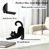 Black Metal Cute Cat Bookends Set of 2