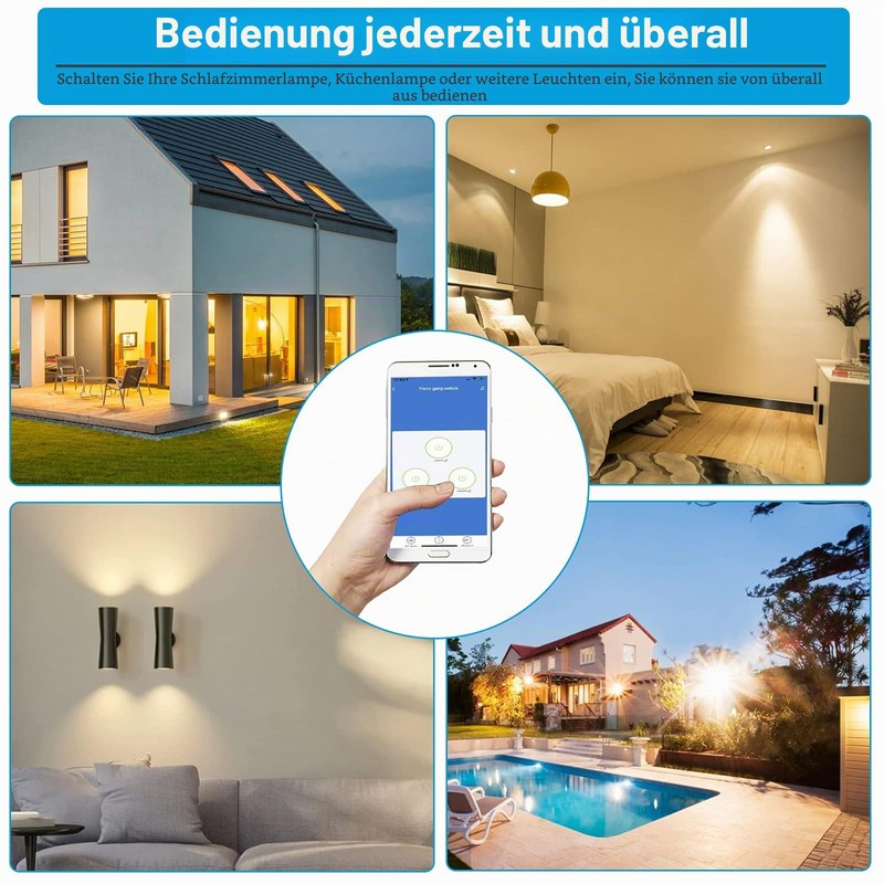 HEUXGIR Smart Light Switch, 2.4GHz WiFi Touch Light Switch, with