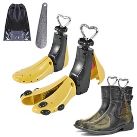 WANNUOQI Shoe Stretcher For Women Men,Boot Stretcher Women Men,Shoe Expander Widener Stretch Length Width Yellow(2pcs for Men's 10-14)