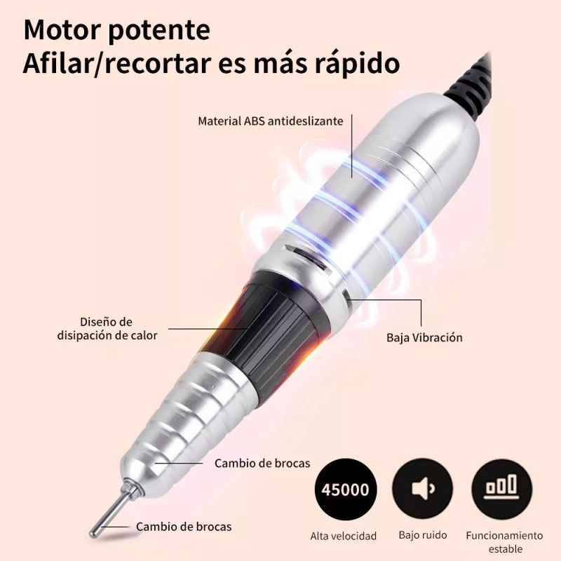 Navamtki Torno Pulidor De Uñas Con Pedal De 45000 Rpm