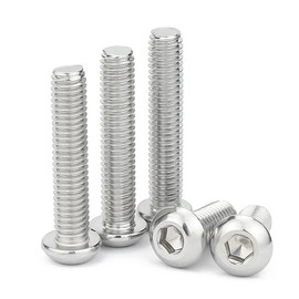 Romozi Tornillos M5, tornillo y tornillo de cabeza de botón M5 x 50 mm, tornillos de acero inoxidable, accionamiento hexagonal Allen, rosca completa, acabado brillante, rosca gruesa, 25 piezas