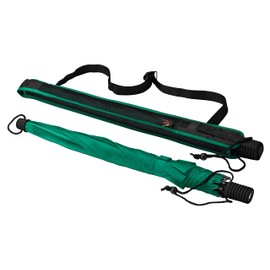 EuroSCHIRM Swing Flashlite Trekking Umbrella, 37.5”, Durable Fiberglass Fixed Shaft, Removable LED Flashlight, (Green)