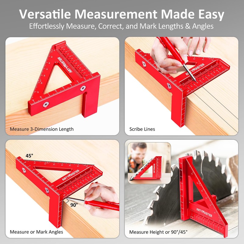 Mini 3D Multi-Angle Measuring Square Ruler, WT102C High Precision Hole