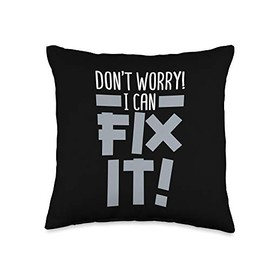 Duct Tape Designs Don't Worry I Can Fix It Duct Tape Throw Pillow, 16x16, Multicolor