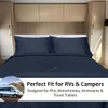 Shreem Linen Microfiber RV Sheet Sets, 60x80 Camper Queen, Navy