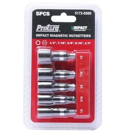 Protorq Impact Magnetic Nut Setter Set, Industrial Strength, 5-Piece, 1/4" Hex Shank