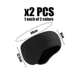 HDGSAFD Pack of 2 Ear Protection Headbands, Velvet Warm Headbands in Winter, Cold Ear Warmers Outdoor, Simple Headbands, Warm Earmuffs, black