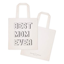 The Cotton & Canvas Co. Modern Best Mom Ever Beach, Shopping and Travel Resusable Shoulder Tote and Handbag, Mother's Day Gift, Gift for Her