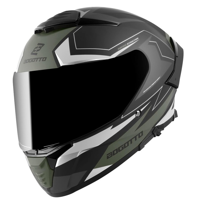 Bogotto FF118 Vilial Helmet, Matte Black/Green, S