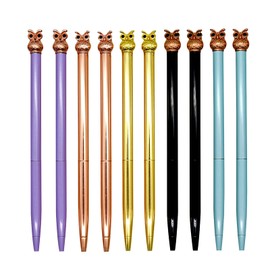 Lopenle 10PCS Novelty Owl Ballpoint Pens Easter Pens Animal Stationery 1.0mm Black Ink For Women Ladies School Party Office Birthday