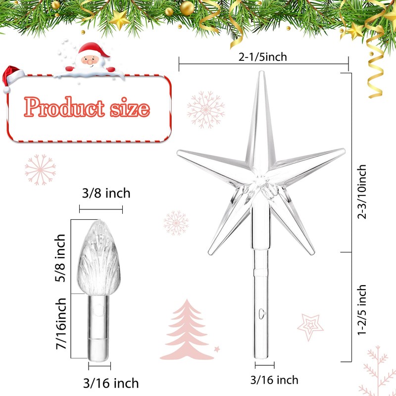 100 Pieces Plastic Christmas Tree Bulbs and 5 Stars Replacement