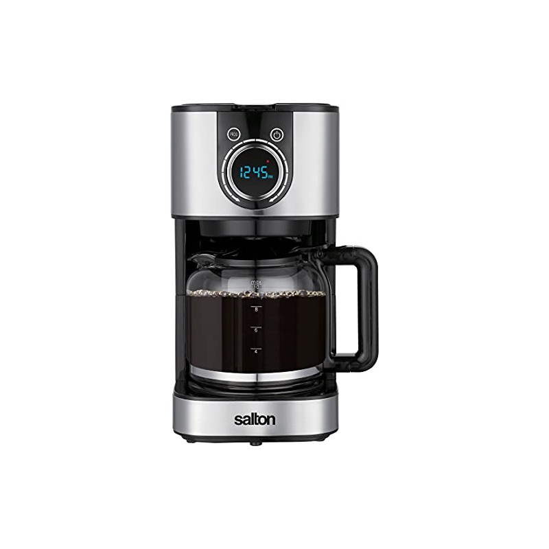 Salton FC2074 Coffee Maker, 13"x6.6"x8.7", Stainless Steel, Black