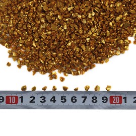 LUSTERING High Luster Crushed Glass Glitter, 3-6mm Fire Glass, Broken Glass, Glass Chips for Crafts DIY Epoxy Resin Art, Nail Art, Vase Filler, Aquarium Garden Decoration,1-Pound Jar (Gold)