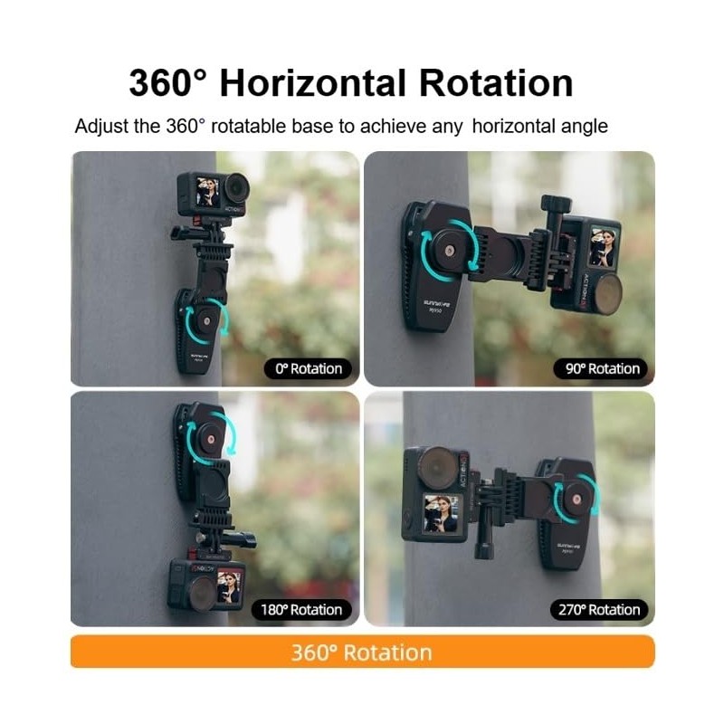 CamGo Sunnylife Extended Magnetic Rotation Clip Mount for GoPro for