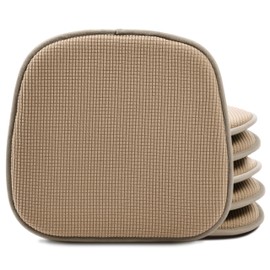 Shinnwa Kitchen Seat Cushions Set of 6, Non Slip Dining Chair Cushions, U-Shaped Indoor Chair Pads, 6 Pack, 15 x 16 Inches, Brown
