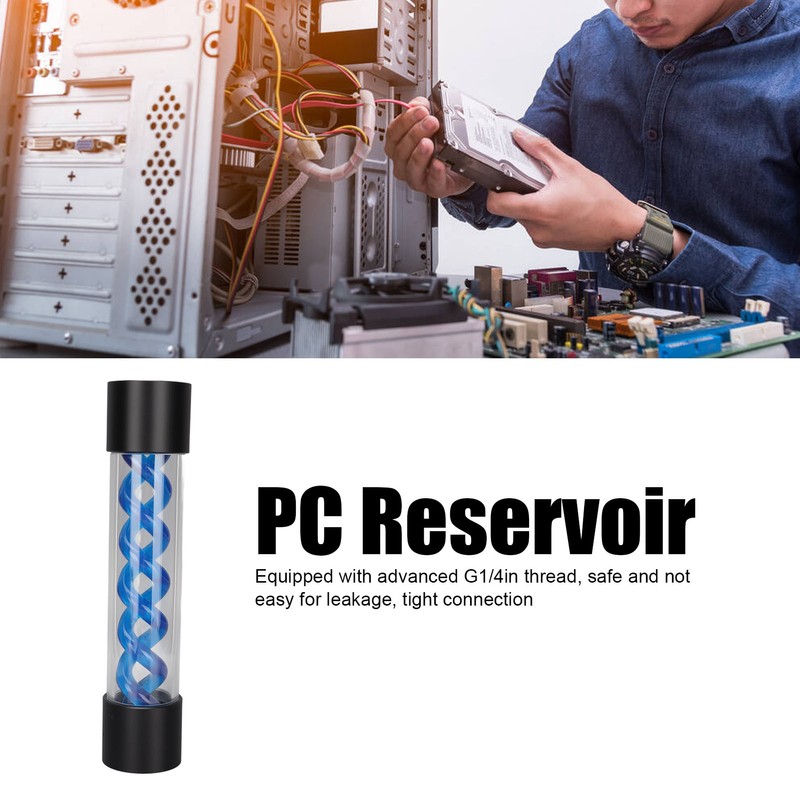 Water Cooling Reservoir 255mm/10.0in Acrylic Plastic Material G1/4in Thread Low