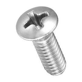 METALLIXITY Phillips Cross Recessed Countersunk Head Screws Bolts (#8-32x1/2") 50Pcs, 304 Stainless Steel Flat Head Woodworking Machine Screws - for Furniture Assembly DIY Projects, Silver