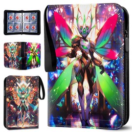 Trading Card Album, Scrapbook for Cards, 50 Pages, 400 Cards Capacity Album, Scrapbook with Zip, Waterproof PU Leather, Compatible Various Cards, Album Binder for Children, Boys, Girls