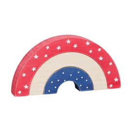 Collins Painting Patriotic Rainbow Shelf Sitter - Red, White, and Blue Wooden Rainbow Sign for Independence Day Decor - Tabletop 4th of July Decorations