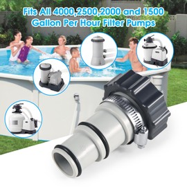 Pool Hose Adapter A w/Collar Replacement for Intex Threaded Connection Pumps PN. 25007,Converts 1.5" & 1.25" Hose,Above Ground Swimming Pool Accessories with Clamps,4-pack