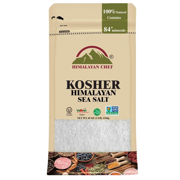 Himalayan Chef Kosher Salt, Fine Grain Sea Salt, Non-Iodized, All-Natural