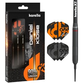 Karella Daniel Klose Softdart 90% Tungsten 19g 2 Flight Sets 3 Plastic Tip Darts for Electronic Dartboard Dart Machine