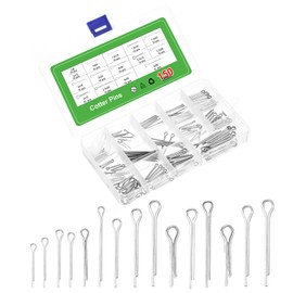 sourcing map 150Pcs 15 Sizes 304 Stainless Steel Cotter Pin Split Pin Assortment Kit, Split Cotter Fastener Clips for Household Appliances, Sports Equipment, Car Mechanics Repair (Silver)