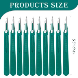 ZKKZOMA 10 PCS Disposable Scalpel,Dermaplaning Tool,#11 Scalpels Surgical Blades with Protective Cover,Individually Wrapped High Carbon Steel Blades for Callus Removal,Sculpting, Cutting,Crafts & More