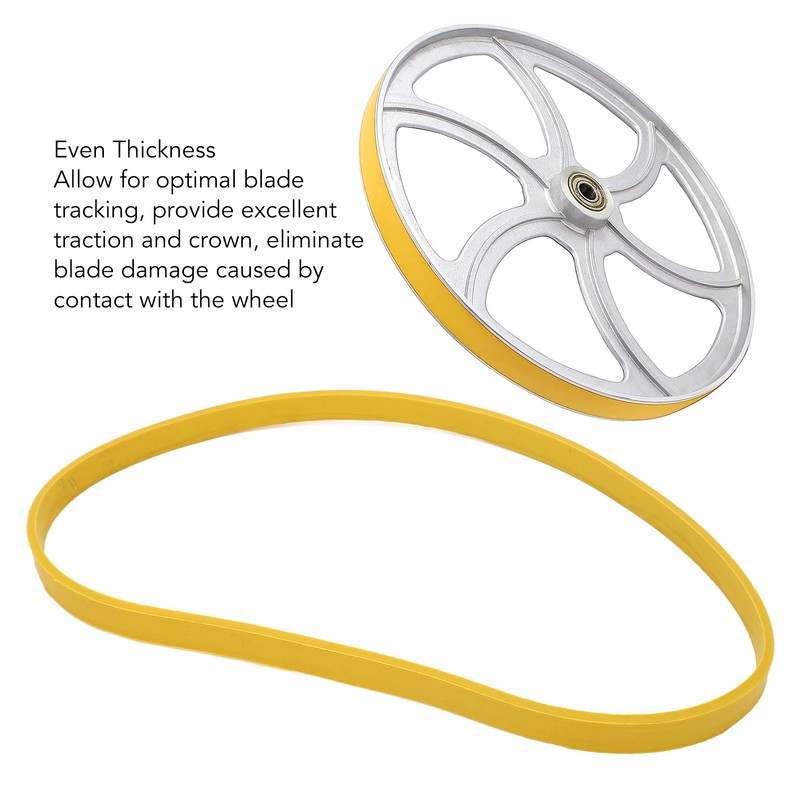 2 Pcs Band Saw Tire Yellow Anti Slip Noise Reduction