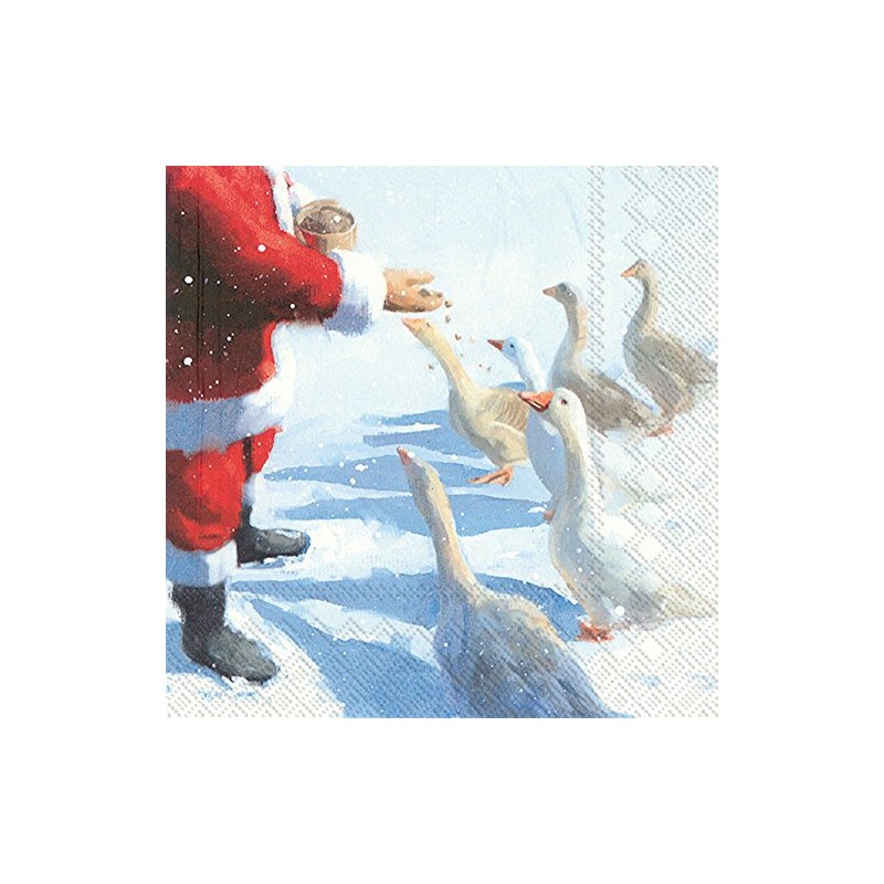 Ideal Home Series Lunch Napkins Goose and Santa