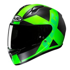 HJC C10 Tez Full Face Motorcycle Helmet Motorbike Scooter ACU Gold Crash Lid Green (M)