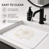 Stone Dish Drying Mat for Kitchen Counter, Glittery Resin Rose