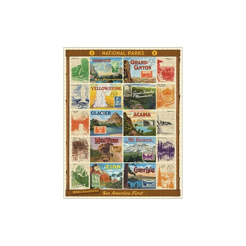 Cavallini Papers & Co. Rompecabezas de 1000 piezas, Parques Nacionales