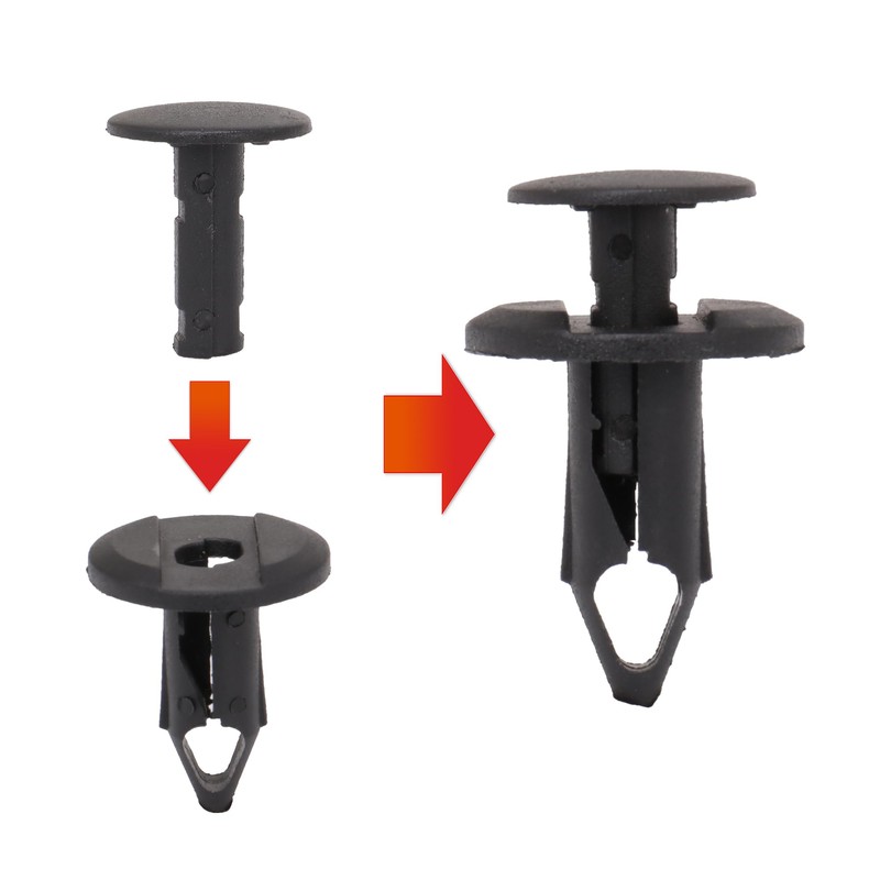 POPSTORE Set of 120 8mm Push-Type Automotive Clips Universal Plastic